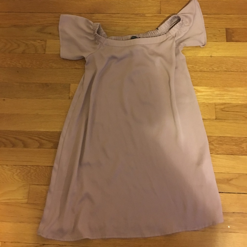 purple shift dress